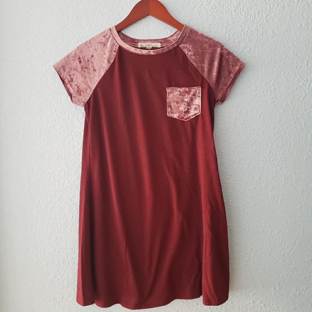 Cotton and velvet dress
